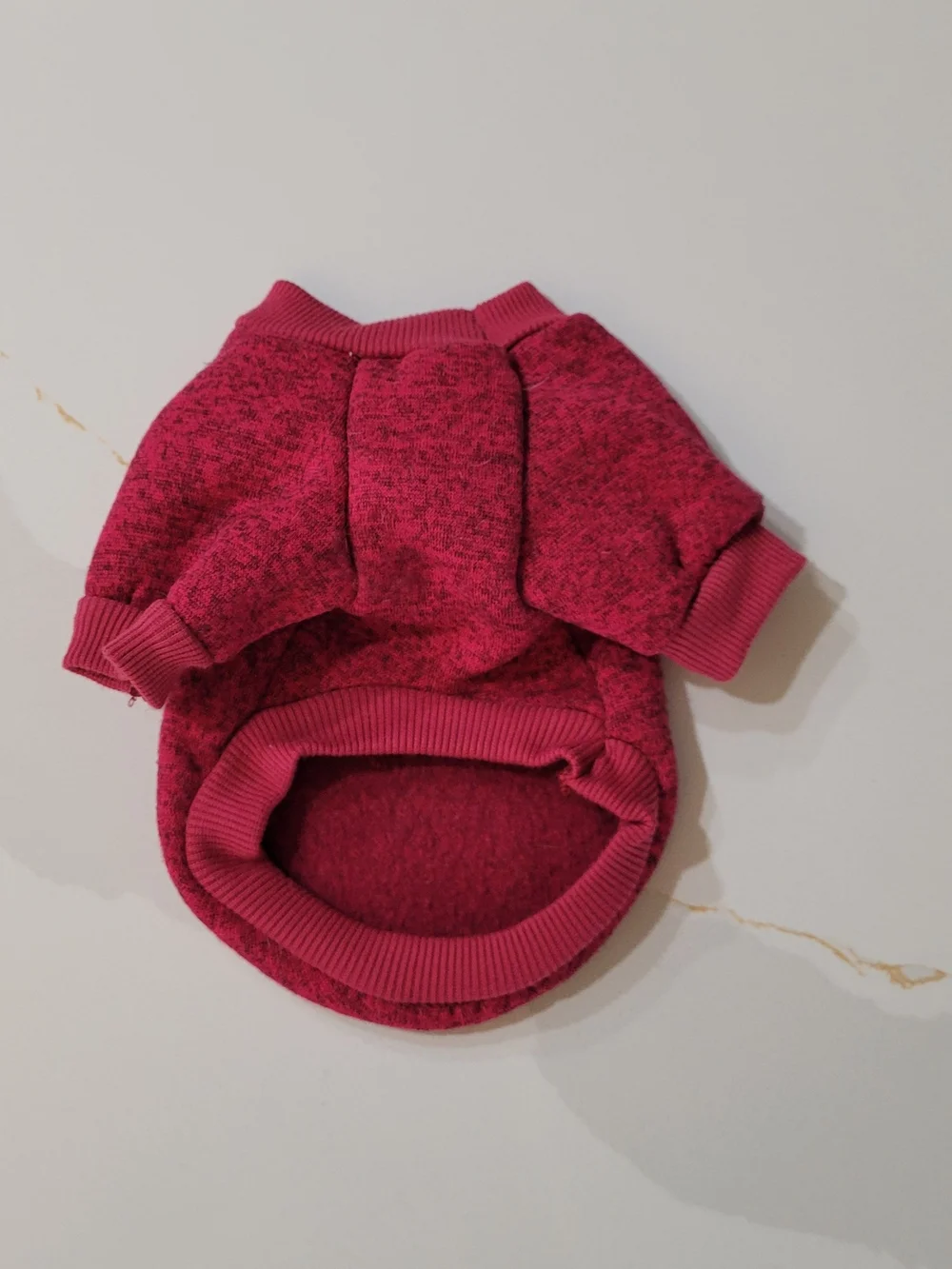 Classic Heathered Raspberry Crewneck Dog Sweater XS